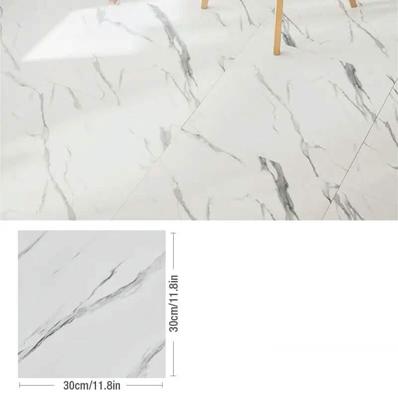 Simulated Thick Marble Tile Floor Sticker Furniture & Decor A - DailySale