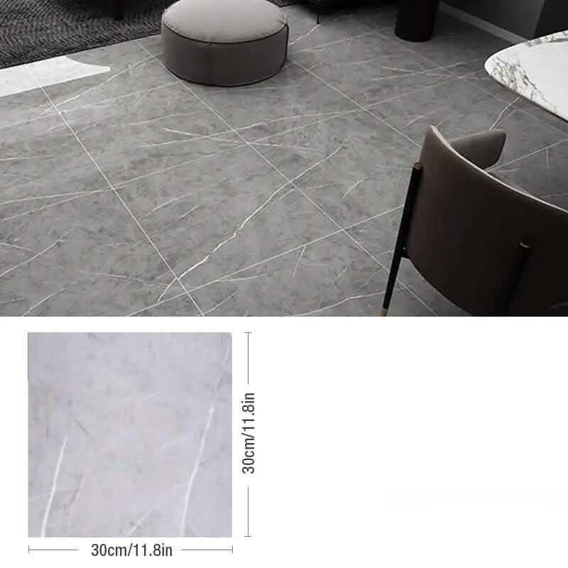 Simulated Thick Marble Tile Floor Sticker Furniture & Decor C - DailySale