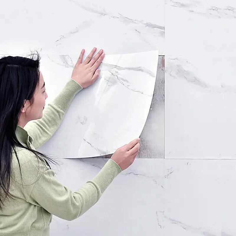 Simulated Thick Marble Tile Floor Sticker Furniture & Decor - DailySale