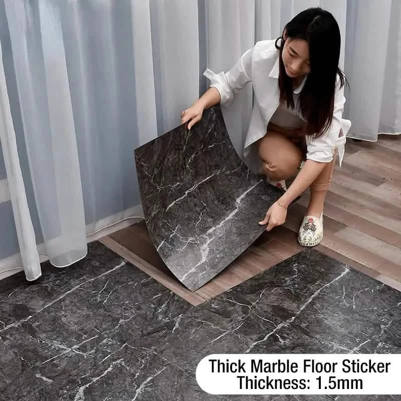 Simulated Thick Marble Tile Floor Sticker Furniture & Decor - DailySale
