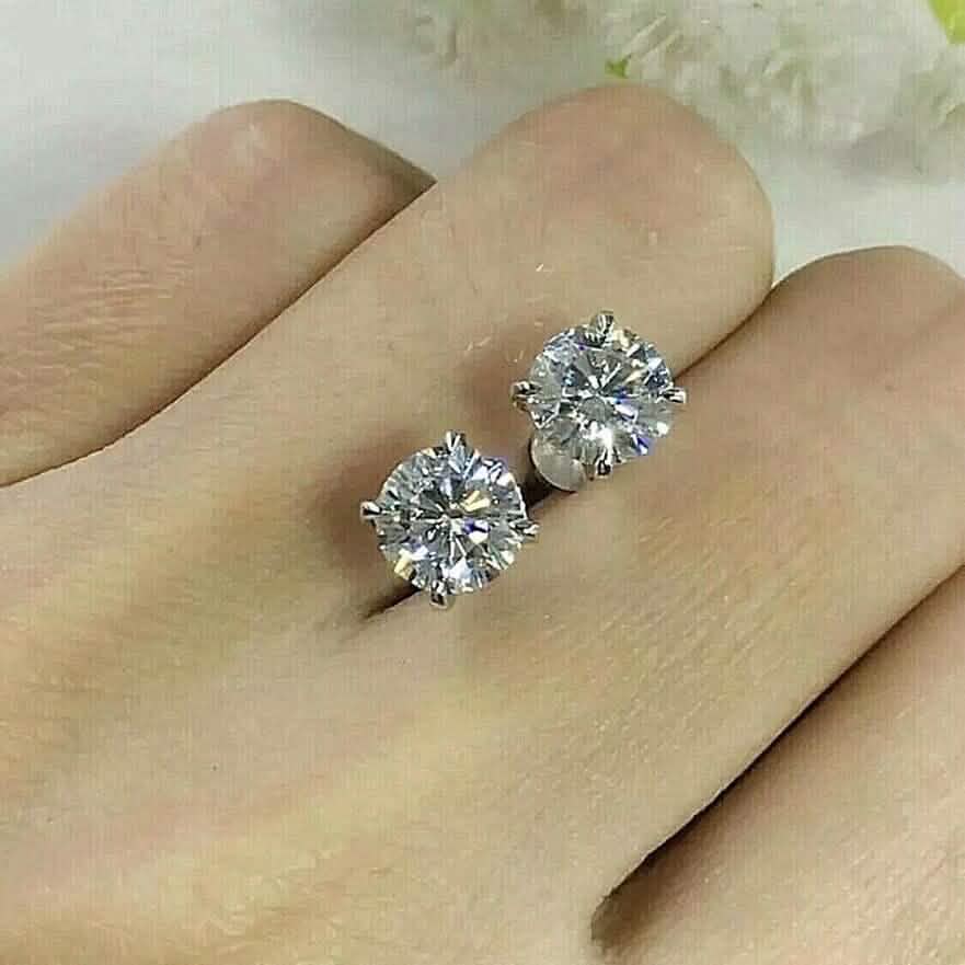 Single 0.40CT Real Genuine Diamond Stud Earring 14k Solid Gold Wow Earrings - DailySale