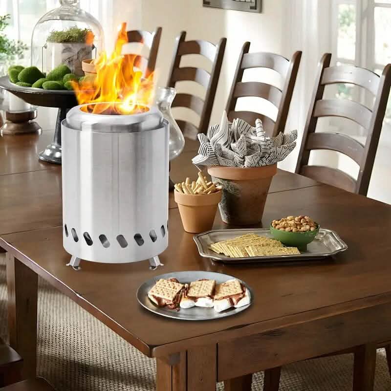 Small Portable Table Fire Pit with Stand & Carry Bag Sports & Outdoors - DailySale