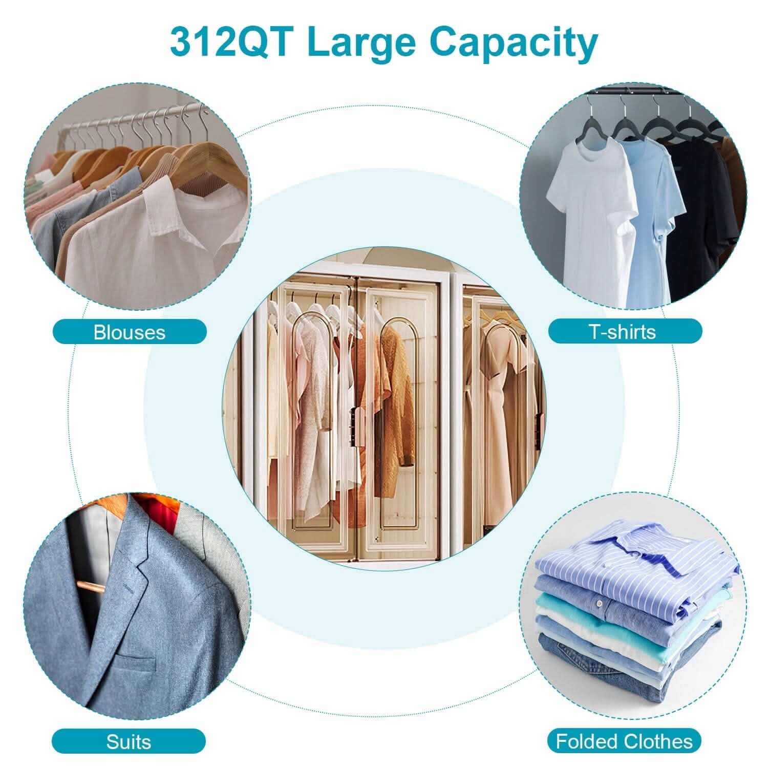 Small Wardrobe Closet with Magnetic Design Closet & Storage - DailySale