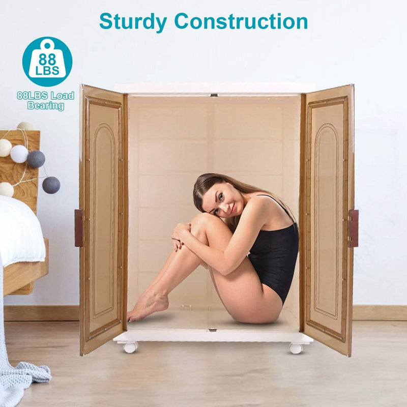 Small Wardrobe Closet with Magnetic Design Closet & Storage - DailySale