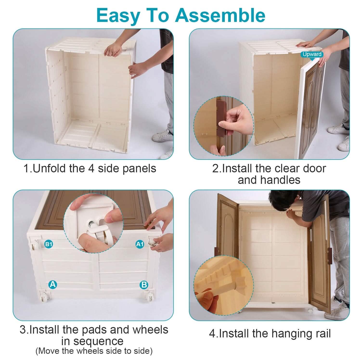 Small Wardrobe Closet with Magnetic Design Closet & Storage - DailySale