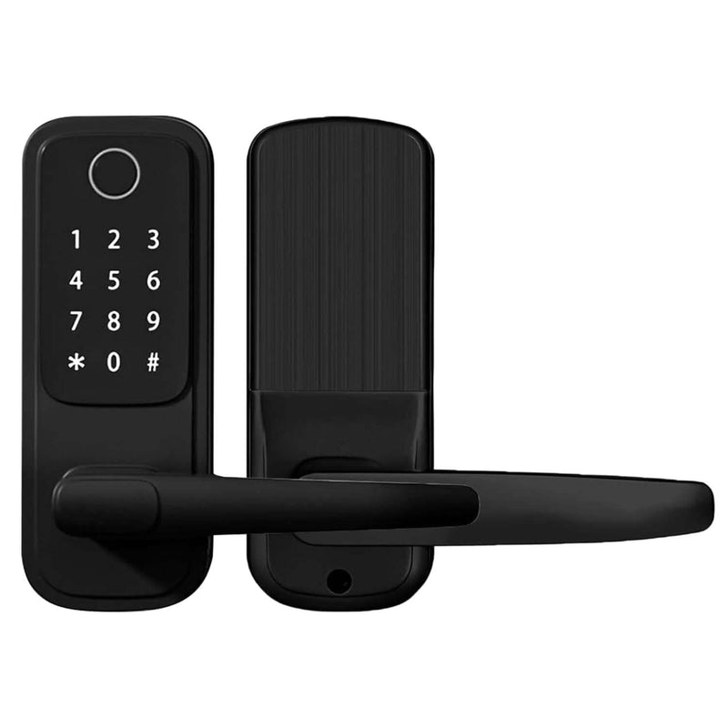 Smart Door Lock with Handle Fingerprints Passcode Keys Fobs App Control Smart Home & Security - DailySale