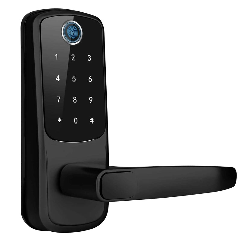 Smart Door Lock with Handle Fingerprints Passcode Keys Fobs App Control Smart Home & Security - DailySale