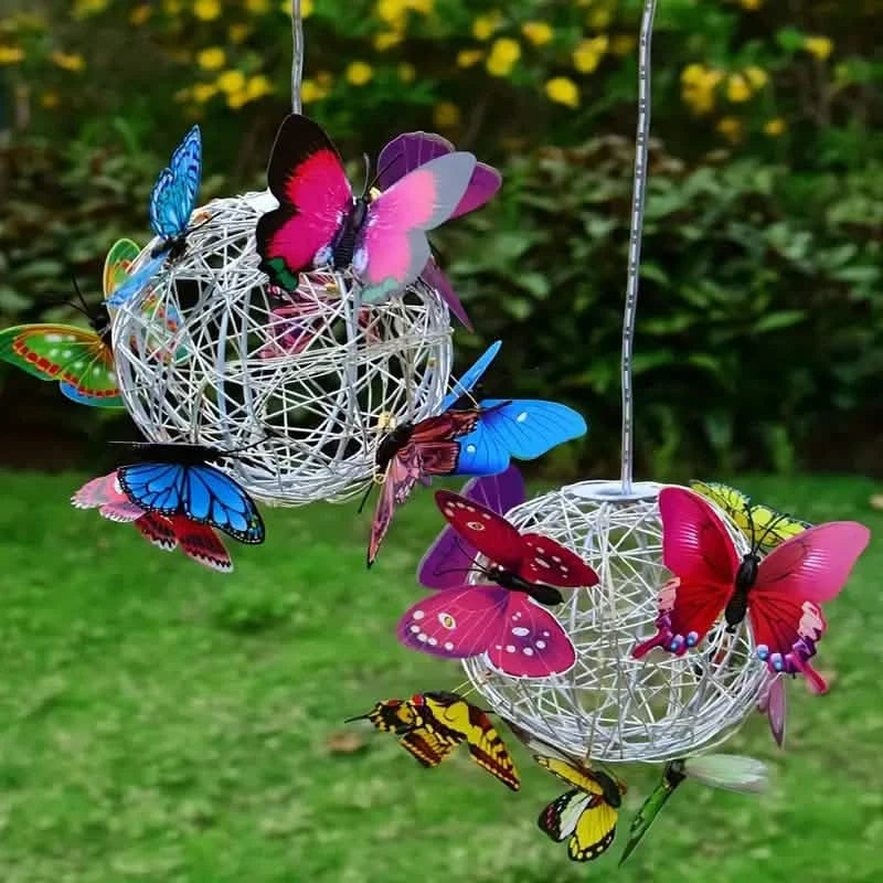 Solar Butterfly Wind Chime Lights, Garden Hanging Decor Lighting Fixture Garden & Patio - DailySale