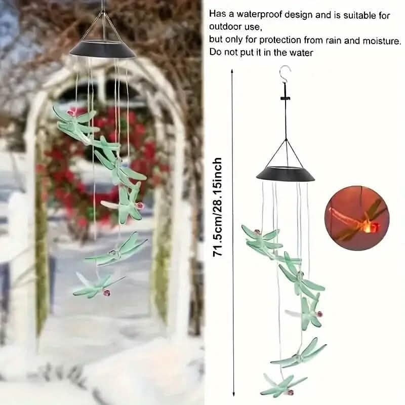 Solar Dragonfly Wind Chimes Lights Outdoor Lighting - DailySale