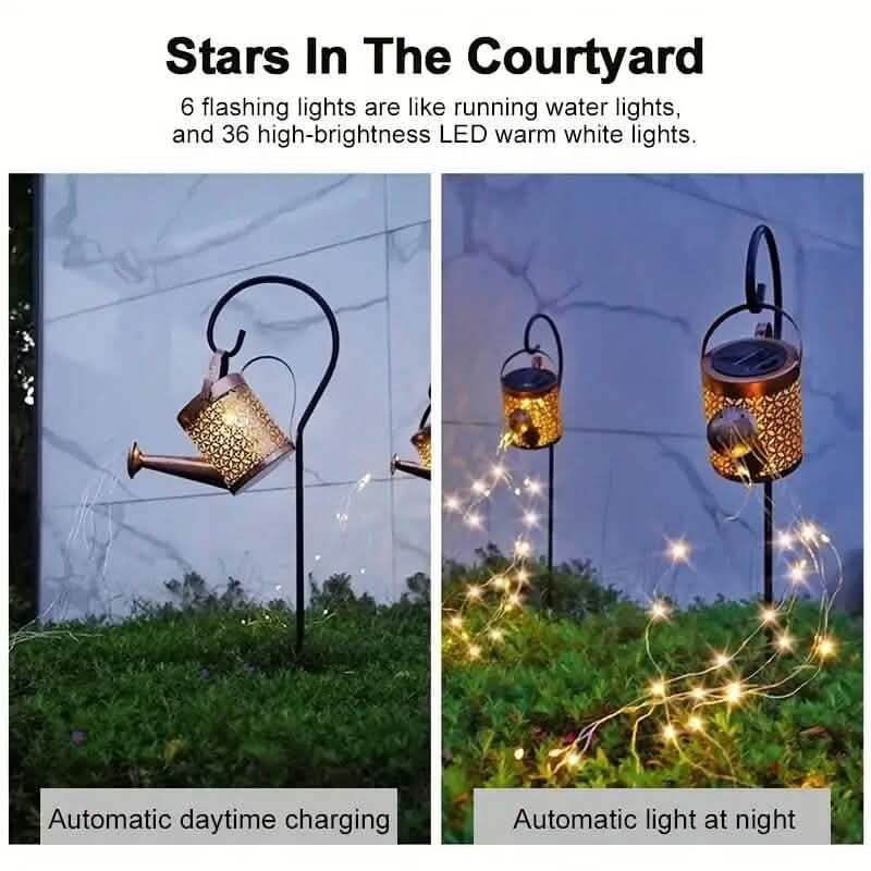 Solar LED Watering Can String Lights Outdoor Lighting - DailySale