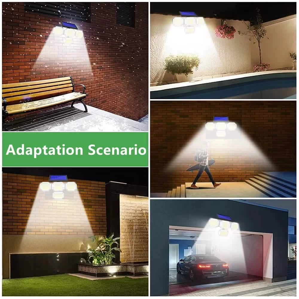 Solar Light Outdoor with Remote Control Double Motion Sensor Light 306/208 Led Wall Lamp IP65 Spotlight Exterior Garage Lighting Outdoor Lighting - DailySale