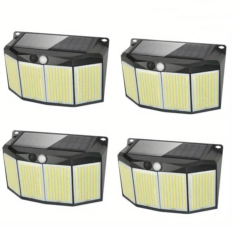 Solar Lights Outdoor 576 LED with Lights Reflector and 3 Lighting Modes Outdoor Lighting 4-Piece - DailySale