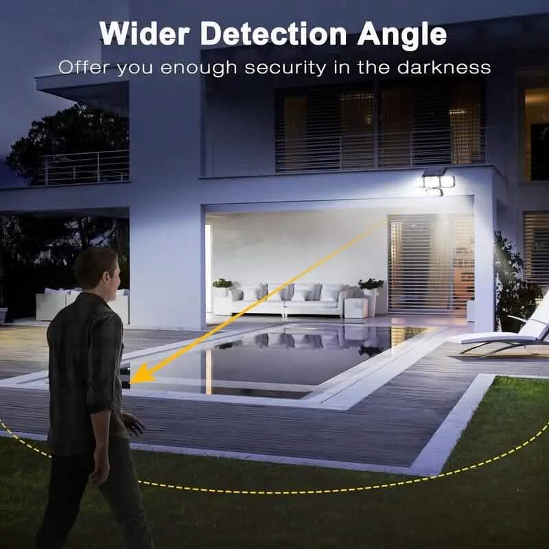 Solar Outdoor Lights 333 LEDs Motion Sensor Lights 4 Heads Outdoor Lighting - DailySale