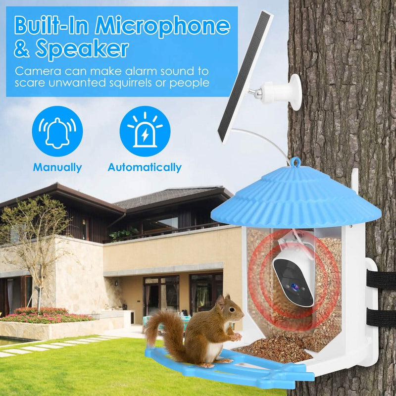 Solar Powered Smart Bird Feeder with PIR Motion AI Two-Way Audio Pet Supplies - DailySale