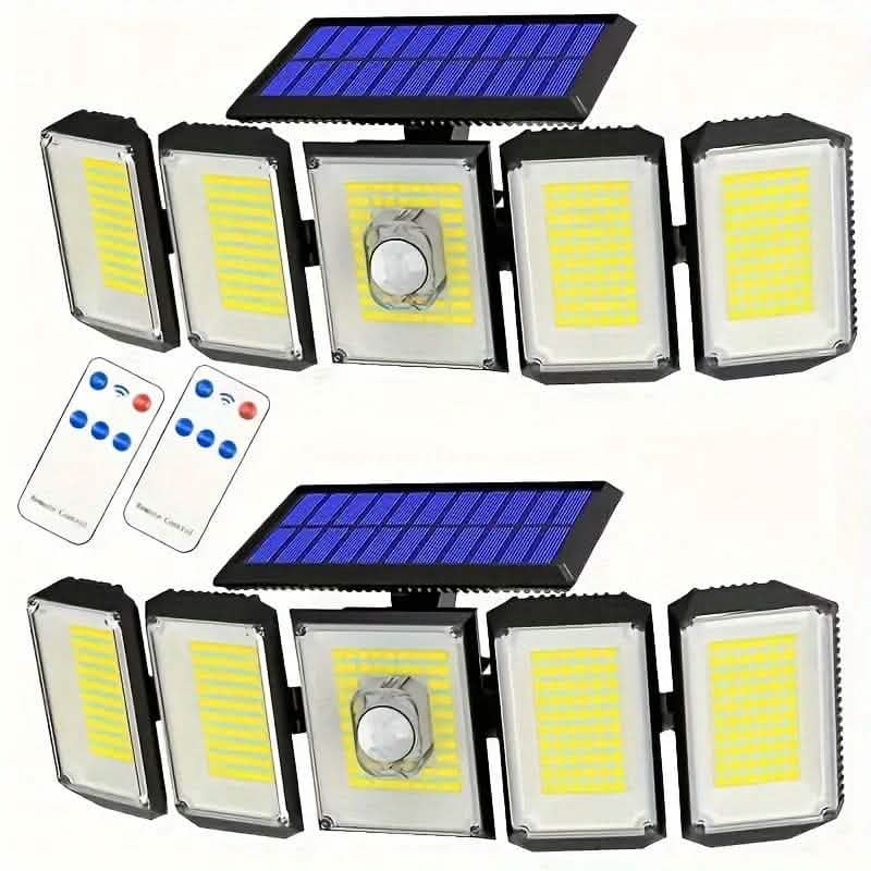 Solar Wall Light with 5 Adjustable Angle Heads Outdoor Lighting 2-Piece - DailySale