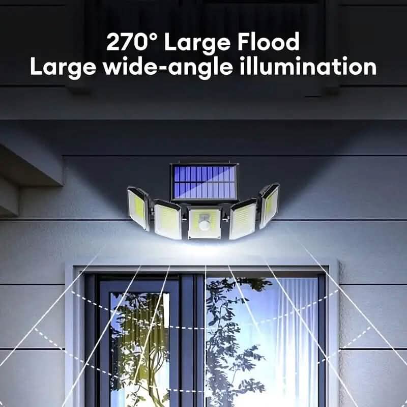 Solar Wall Light with 5 Adjustable Angle Heads Outdoor Lighting - DailySale
