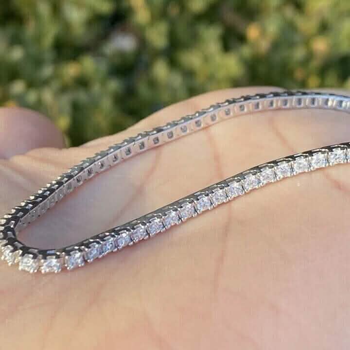 Solid 14K White Gold 2.13CTW 100% Natural Diamond Tennis Bracelet Bracelets - DailySale