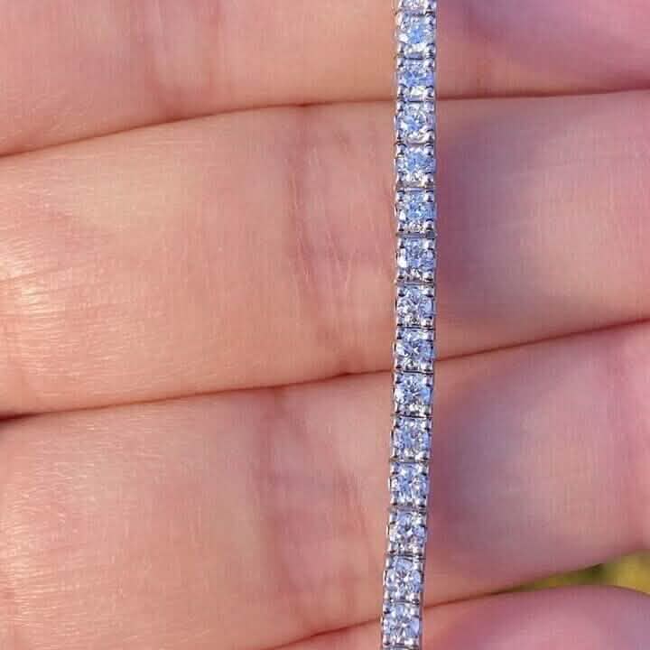 Solid 14K White Gold 2.13CTW 100% Natural Diamond Tennis Bracelet Bracelets - DailySale