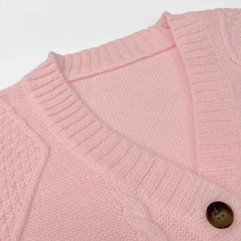 Solid Button Down Cable Knit Cardigan, Casual Long Sleeve Comfy Sweater Women's Outerwear - DailySale