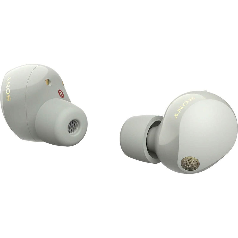Back view of Sony WF-1000XM5 The Best Truly Wireless Bluetooth Noise Canceling Headphones (Refurbished) shown on their own