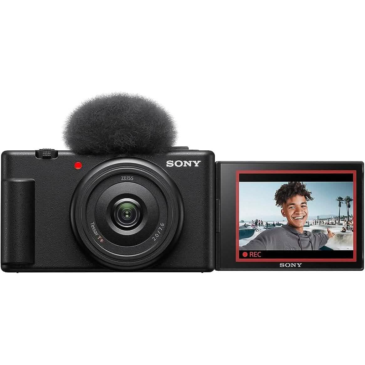 Sony ZV-1F Vlog Camera for Content Creators and Vloggers Black Cameras & Drones - DailySale