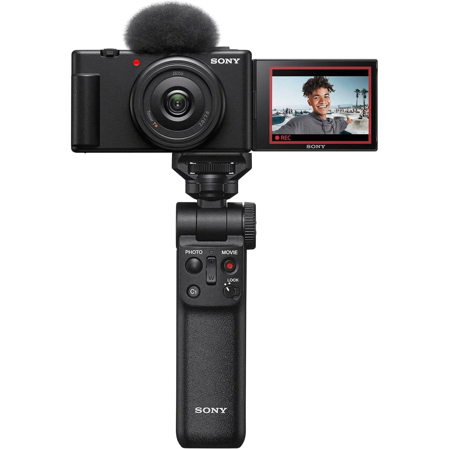 Sony ZV-1F Vlog Camera for Content Creators and Vloggers Black Cameras & Drones - DailySale