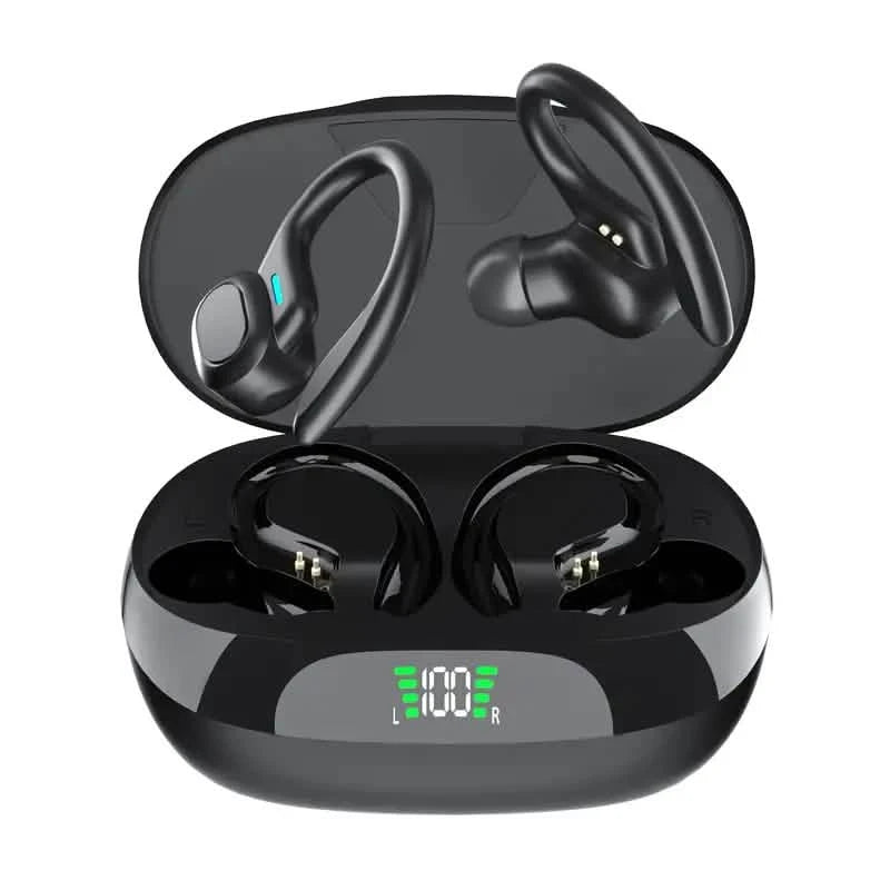 SP16 Wireless Earbuds Headphones with Microphone, Sports Earhook and LED Display Charging Case Headphones - DailySale