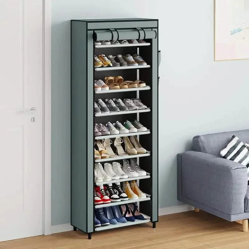 Spacious 9-Grid Non-Woven Fabric Alloy Structure Wardrobe with Dust Cover Storage & Organization - DailySale