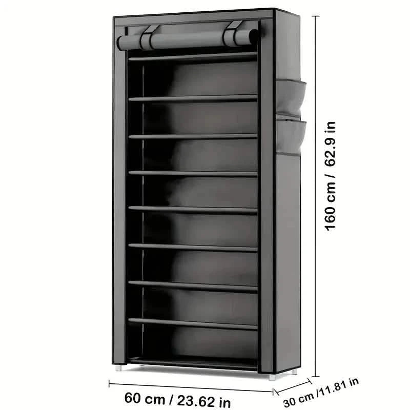 Spacious 9-Grid Non-Woven Fabric Alloy Structure Wardrobe with Dust Cover Storage & Organization - DailySale