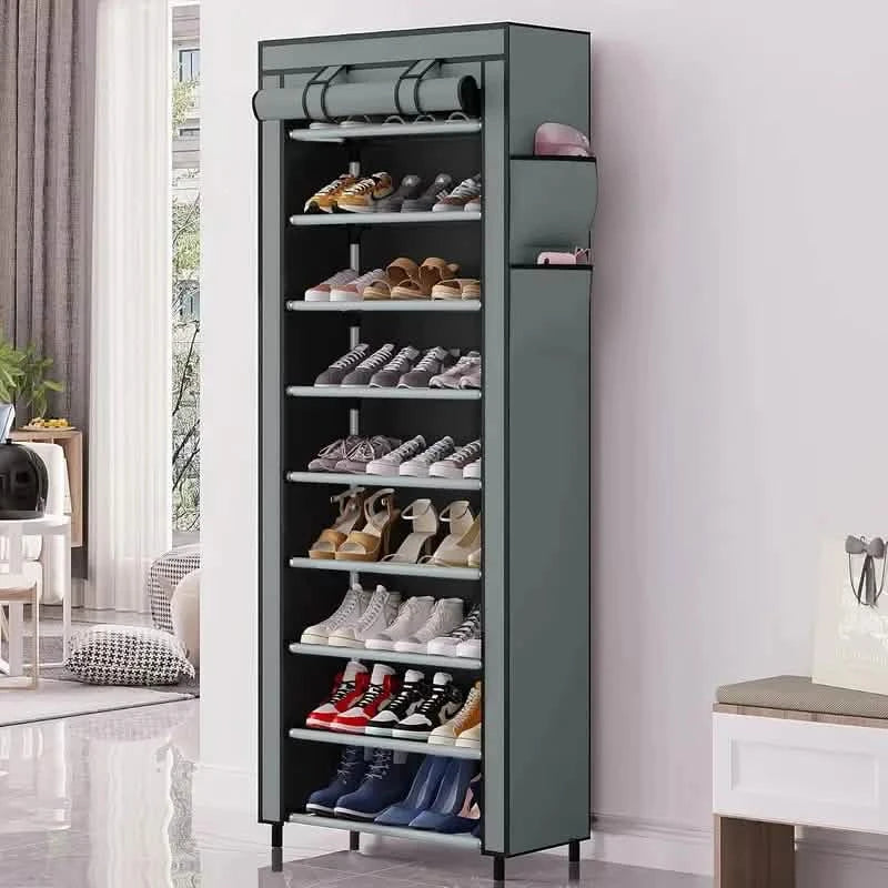 Spacious 9-Grid Non-Woven Fabric Alloy Structure Wardrobe with Dust Cover Storage & Organization - DailySale