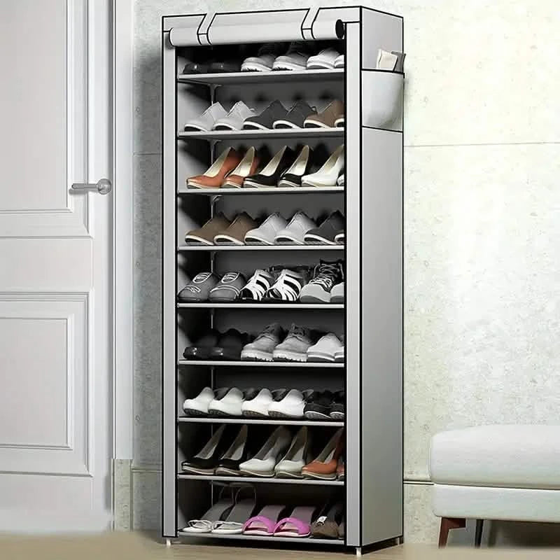 Spacious 9-Grid Non-Woven Fabric Alloy Structure Wardrobe with Dust Cover Storage & Organization - DailySale