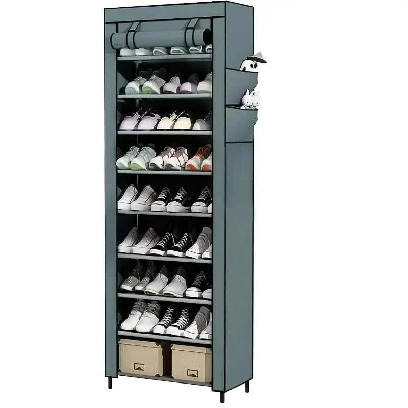 Spacious 9-Grid Non-Woven Fabric Alloy Structure Wardrobe with Dust Cover Storage & Organization - DailySale