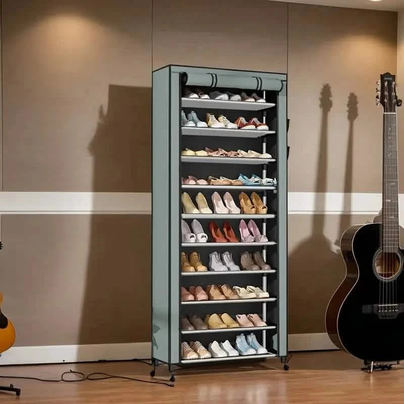 Spacious 9-Grid Non-Woven Fabric Alloy Structure Wardrobe with Dust Cover Storage & Organization - DailySale