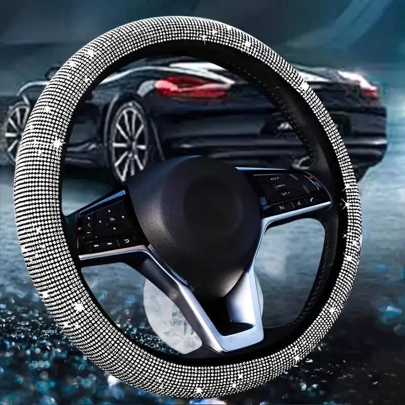 Sparkling Diamond Steering Wheel Cover Automotive - DailySale