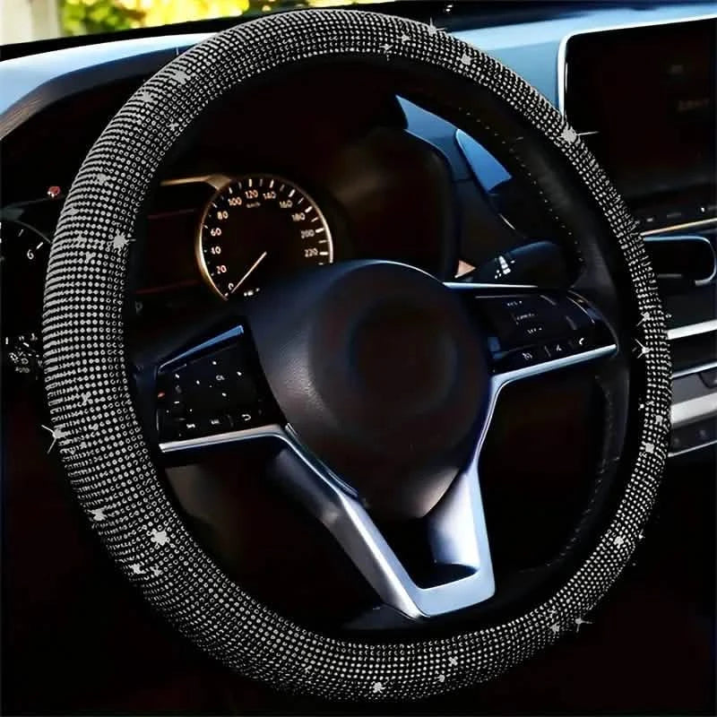 Sparkling Diamond Steering Wheel Cover Automotive - DailySale