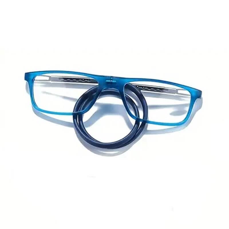 Square Magnetic Neck Fashion Reading Glasses Wellness +100 Blue - DailySale