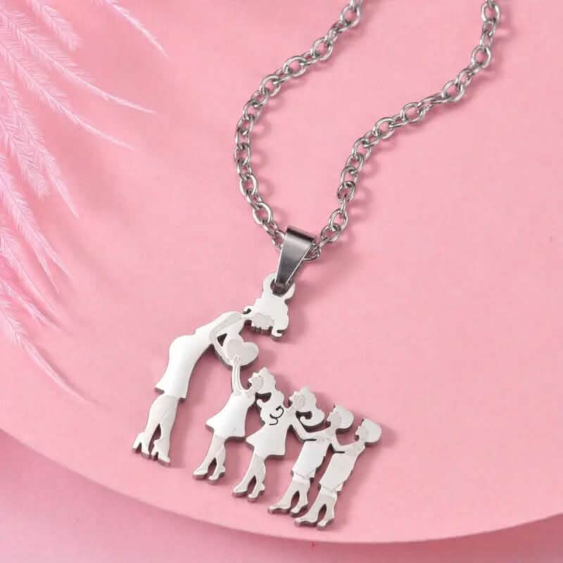 Stainless Steel Heartfelt Mother-Daughter-Son Necklace Necklaces 2 Girls 2 Boys - DailySale