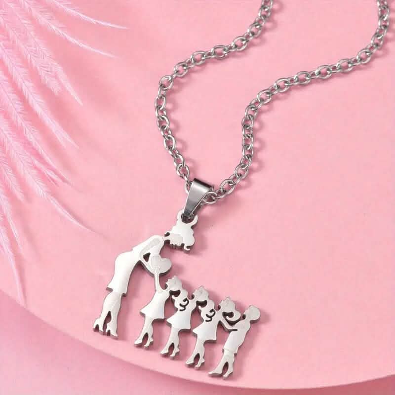Stainless Steel Heartfelt Mother-Daughter-Son Necklace Necklaces 3 Girls 1 Boy - DailySale