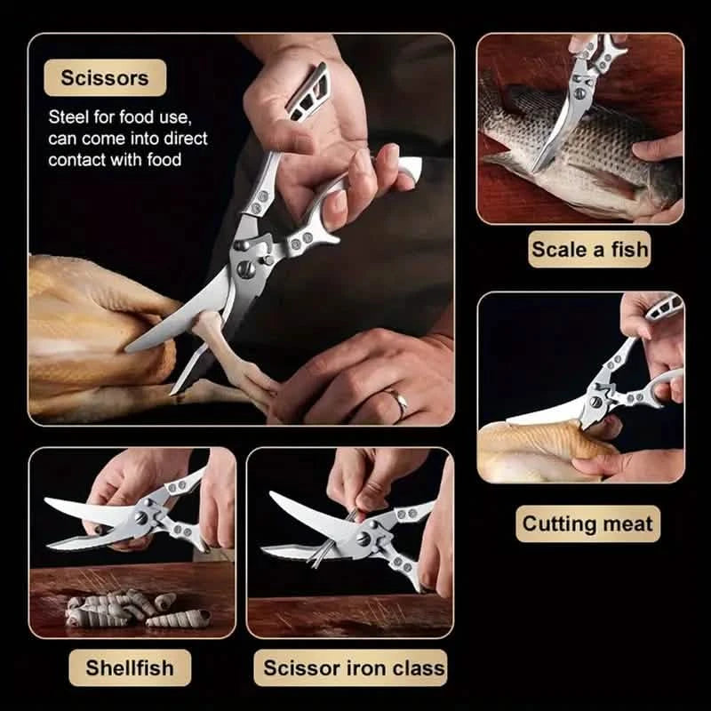 Stainless Steel Heavy-Duty Kitchen Non-Slip Grip Scissors Kitchen Tools & Gadgets - DailySale