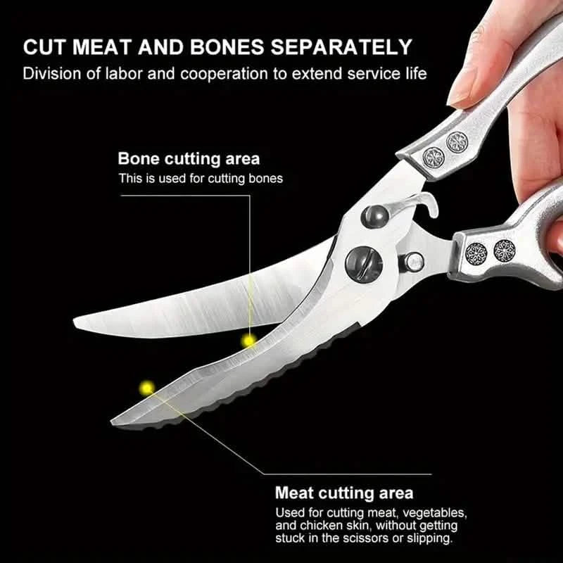 Stainless Steel Heavy-Duty Kitchen Non-Slip Grip Scissors Kitchen Tools & Gadgets - DailySale