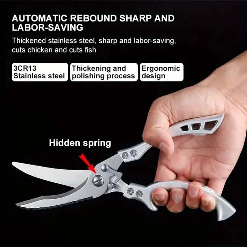 Stainless Steel Heavy-Duty Kitchen Non-Slip Grip Scissors Kitchen Tools & Gadgets - DailySale