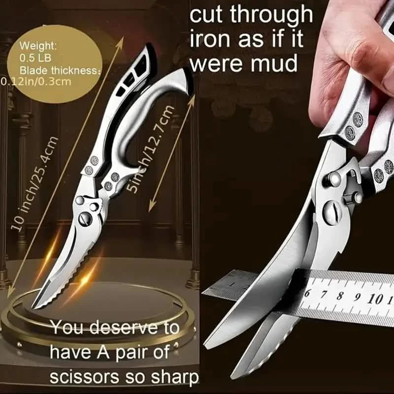 Stainless Steel Heavy-Duty Kitchen Non-Slip Grip Scissors Kitchen Tools & Gadgets - DailySale