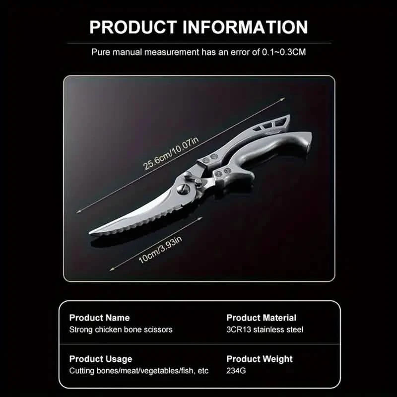 Stainless Steel Heavy-Duty Kitchen Non-Slip Grip Scissors Kitchen Tools & Gadgets - DailySale