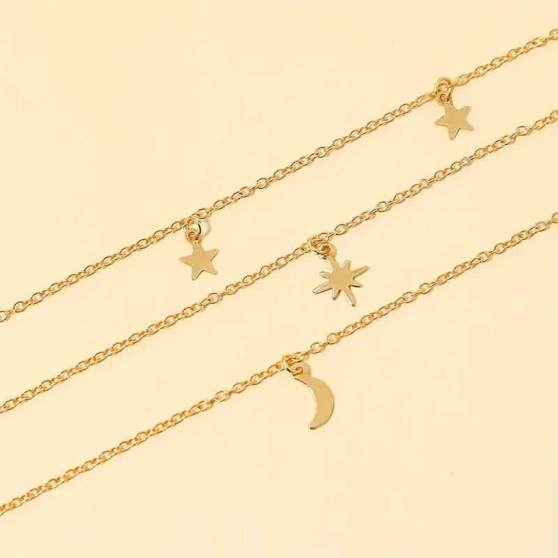 Star Moon Multi-layer Pendant Necklace Necklaces - DailySale