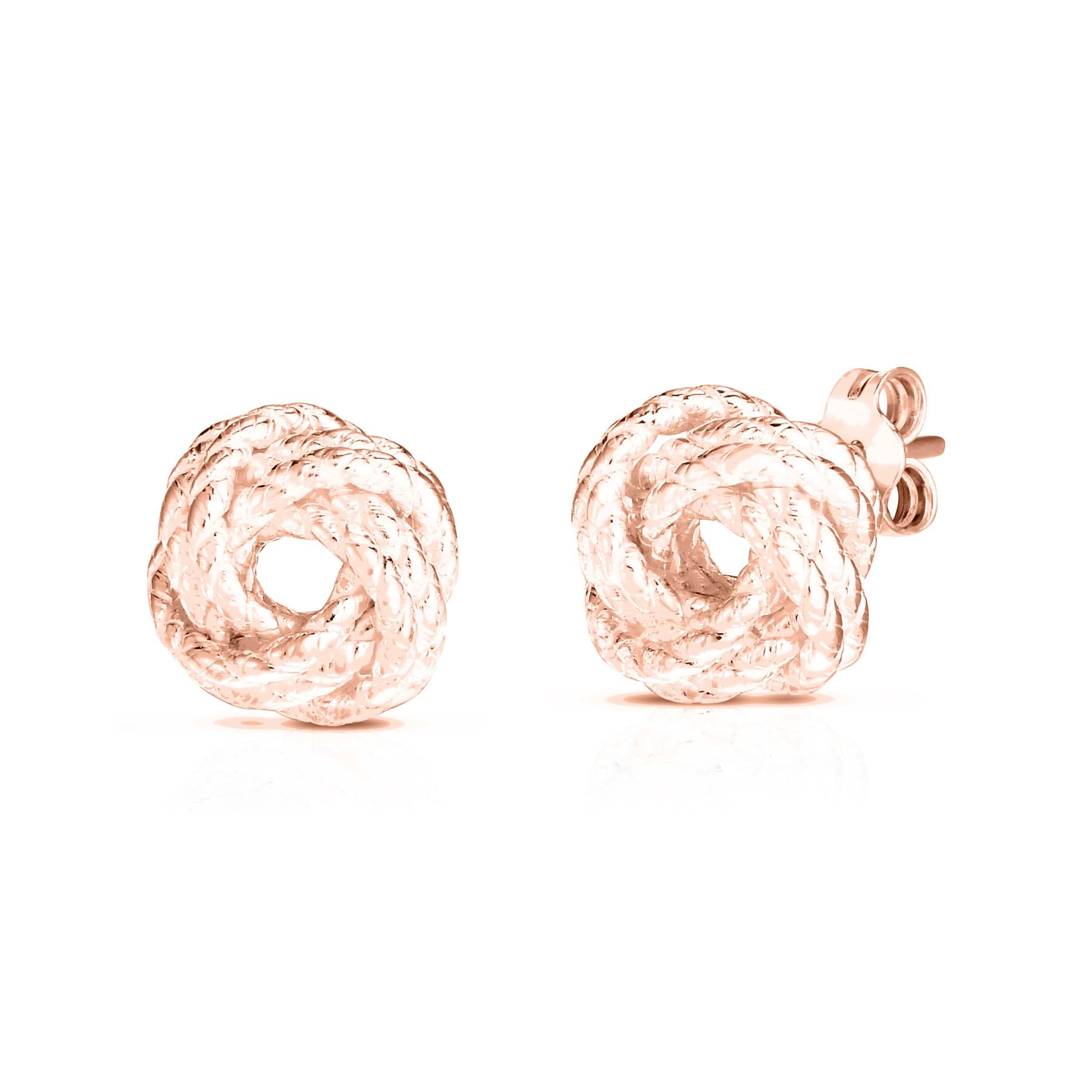 Sterling Silver Love Knot Earring Earrings Rose Gold - DailySale