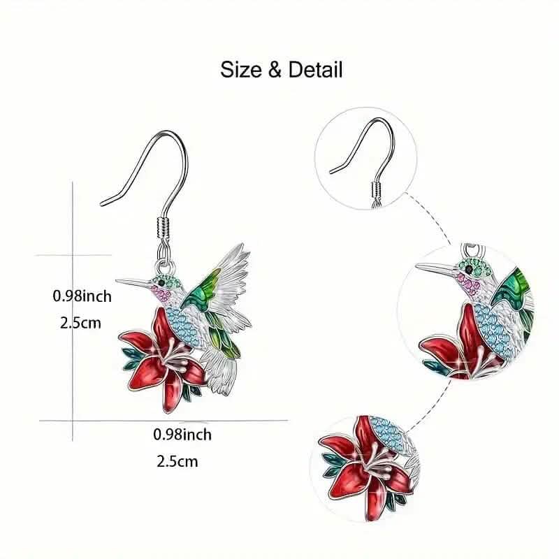 Stylish Hummingbird and Saffron Earrings Earrings - DailySale