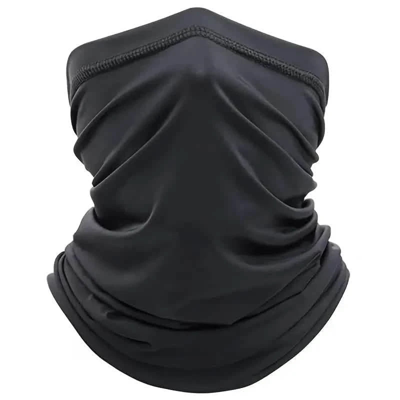 Summer Face Cover Scarf, Moisture Wicking Breathable Stretch Face Neck Gaiter Mask Sports & Outdoors Black 2-Pack - DailySale