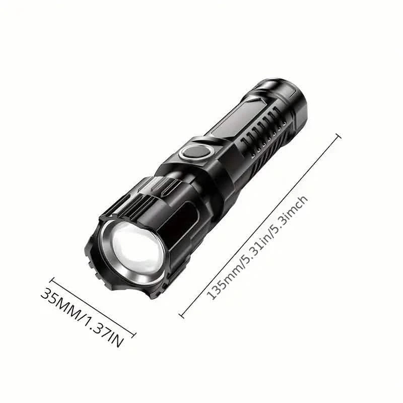 Super Bright Flashlight, USB Rechargeable Telescopic Zoom Wide Beam Sports & Outdoors - DailySale