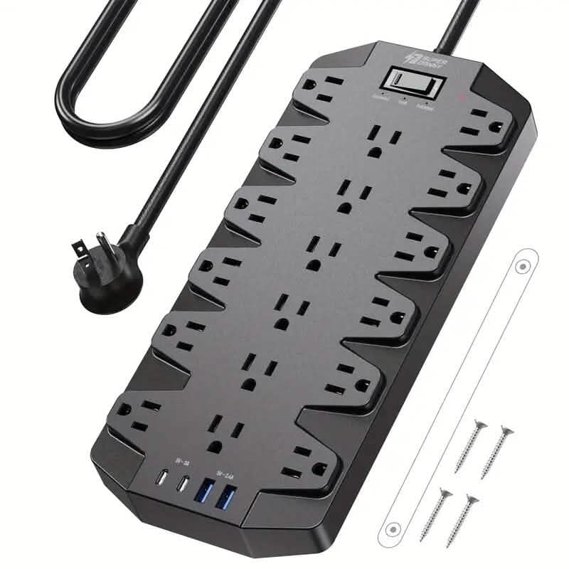 Superdanny 18 AC Outlets Surge Protector Power Strip with 2 USB C and