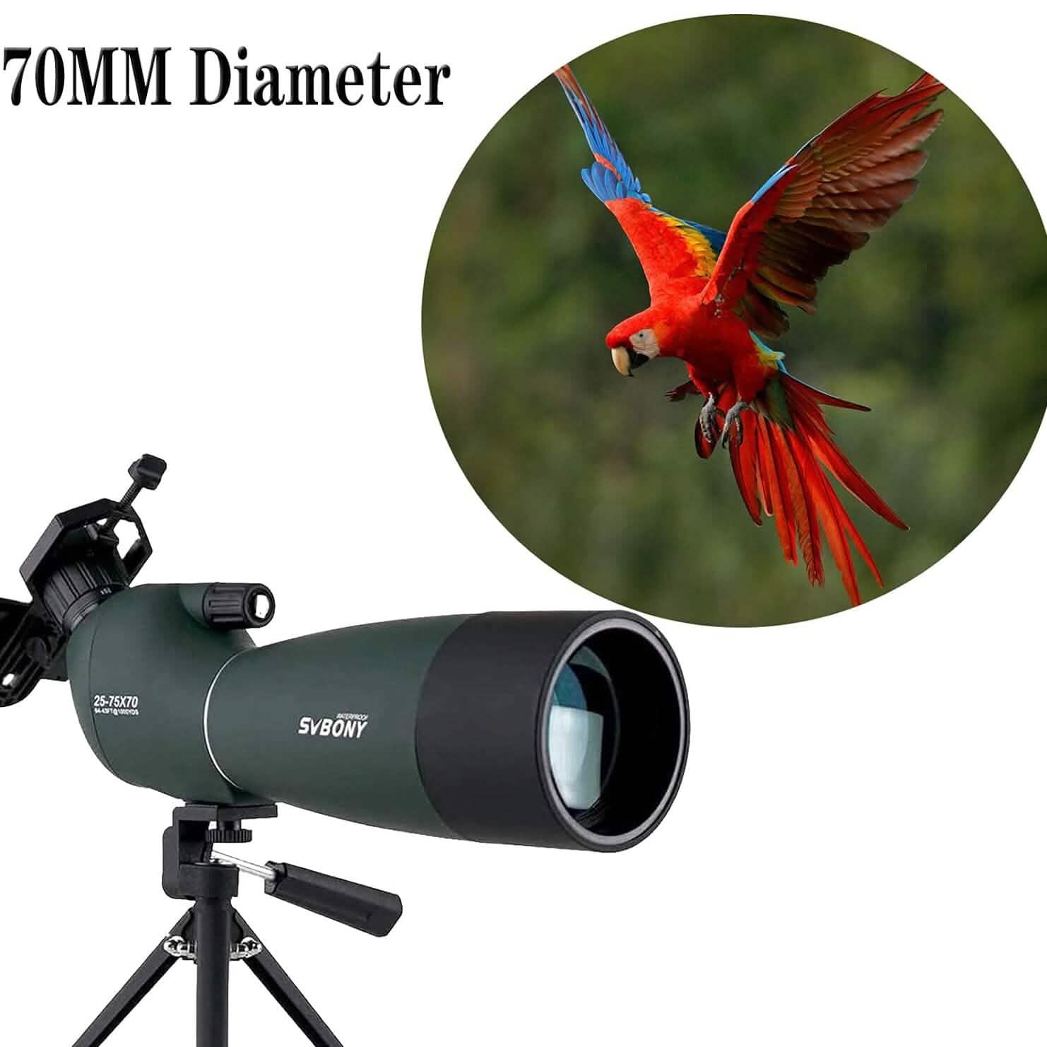 SVBONY SV28 25-75x70 Spotting Scopes with Tripod (Refurbished) Sports & Outdoors - DailySale